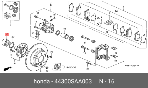 Подшипник ступицы HONDA CR-V | перед Honda, арт. 44300-SAA-003