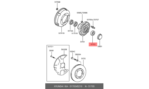 Подшипник ступицы передний Hyundai/Kia, арт. 5170345210