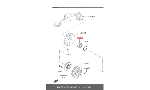 Подшипник ступицы колеса | зад Mazda, арт. EC01-26-151A
