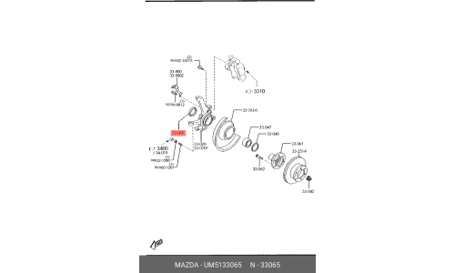 Сальник ступицы колеса | перед Mazda, арт. UM51-33-065
