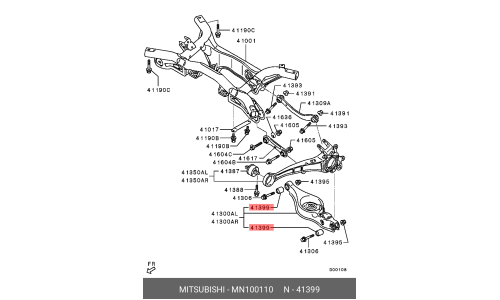 Сайлентблок Mitsubishi, арт. MN100110