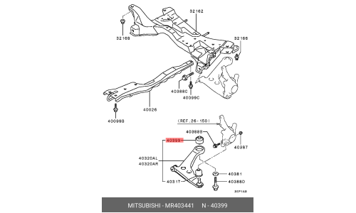 Сайлентблок переднего рычага Mitsubishi, арт. MR403441
