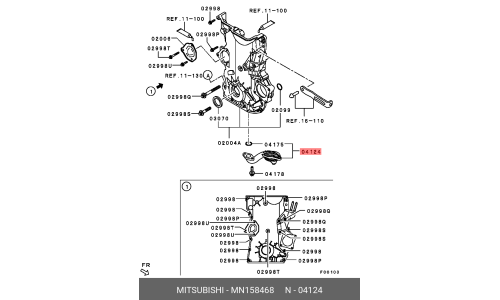 Фильтр масляный Mitsubishi, арт. MN158468