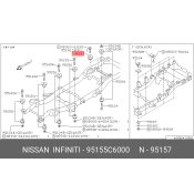 Сайлентблок рычага подвески Nissan, арт. 95155-C6000
