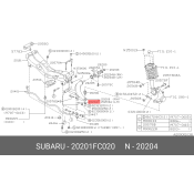 Сайлентблок переднего рычага Subaru, арт. 20201FC020