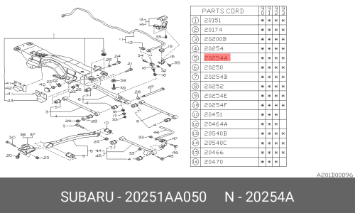 Сайлентблок рычага подвески | зад Subaru, арт. 20251-AA050
