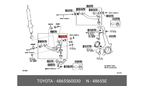 Сайлентблок Toyota, арт. 48655-60030