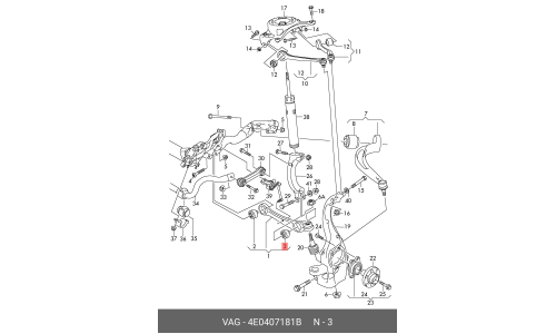 Сайлентблок переднего рычага VAG, арт. 4E0407181B