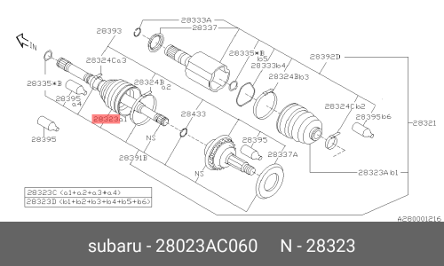 Пыльник шруса Subaru, арт. 28023-AC060