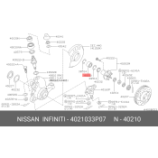 Подшипник ступицы колеса | перед Nissan, арт. 40210-33P07