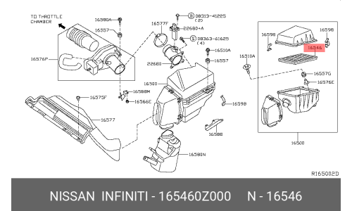Фильтр воздушный Nissan, арт. 16546-0Z000