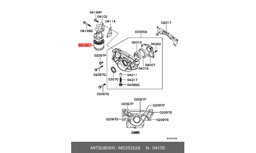 Фильтр масляный Mitsubishi, арт. MD352626