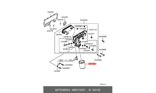 Фильтр масляный Mitsubishi, арт. ME013307