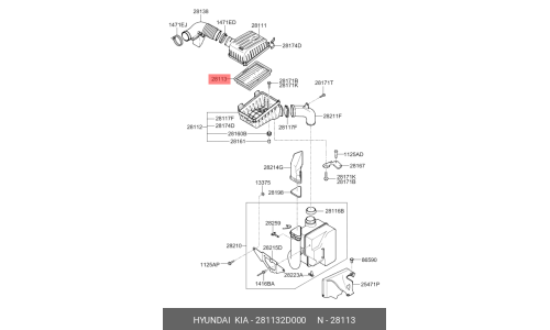 Фильтр воздушный Hyundai/Kia, арт. 28113-2D000