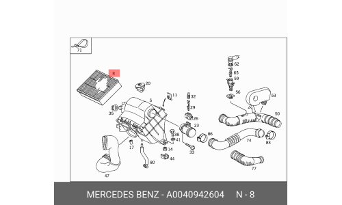 Фильтр воздушный Mercedes, арт. A 004 094 26 04