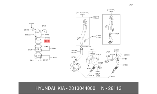 Фильтр воздушный Hyundai/Kia, арт. 28130-44000