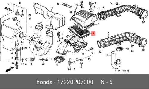 Фильтр воздушный Honda A-843V, арт. 17220-P07-000