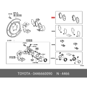 Колодки тормозные дисковые Toyota, комплект на ось (4 шт), арт. 04466-60090