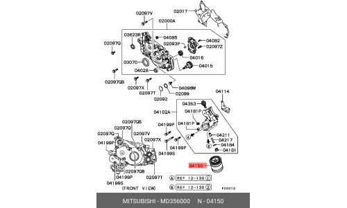 Фильтр масляный Mitsubishi, арт. MD356000
