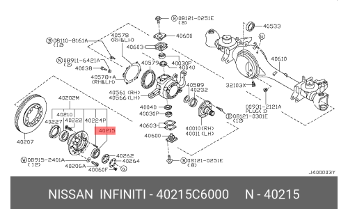 Подшипник ступицы колеса | перед Nissan, арт. 40215-C6000