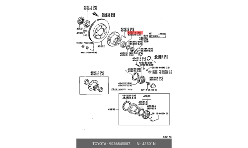 Подшипник ступицы колеса Toyota, арт. 90368-45087