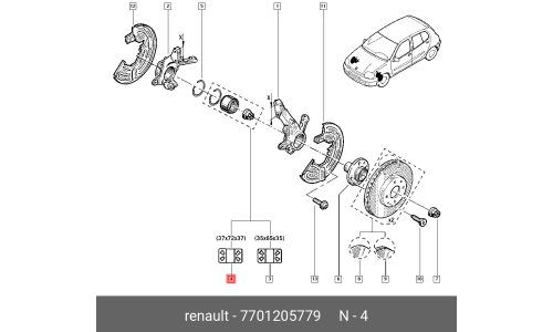 Комплект подшипника ступицы колеса | перед Renault, арт. 7701205779