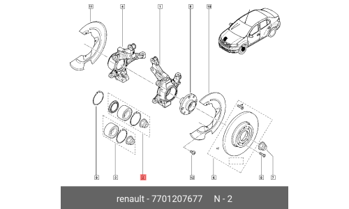 Подшипник ступицы колеса | перед | LCV Renault, арт. 77 01 207 677