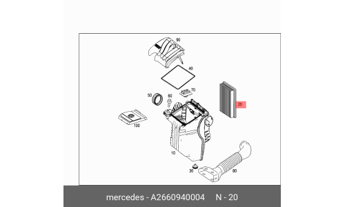 Фильтр воздушный Mercedes, арт. A 266 094 00 04