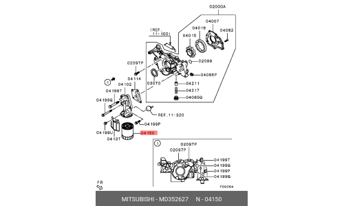 Фильтр масляный Mitsubishi, арт. MD352627