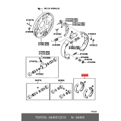 Колодки тормозные барабанные Toyota, комплект на ось (4 шт), арт. 04495-12210