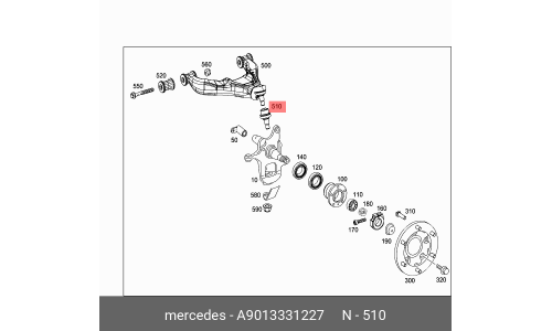 Опора шаровая | перед прав/лев Mercedes, арт. A9013331227