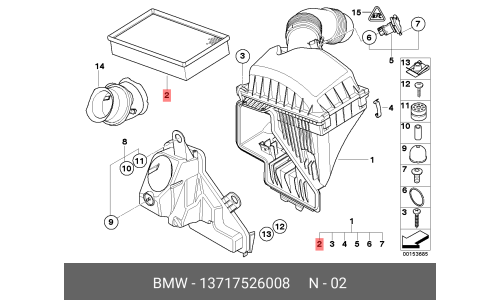 Фильтр воздушный BMW, арт. 13 71 7 526 008