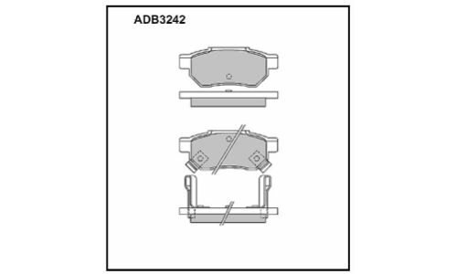 Колодки тормозные дисковые Allied Nippon, задние, комплект на ось (4 шт), арт. ADB3242