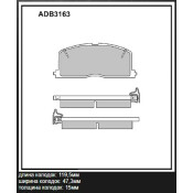 Колодки тормозные дисковые Allied Nippon, передние, комплект на ось (4 шт), арт. ADB3163