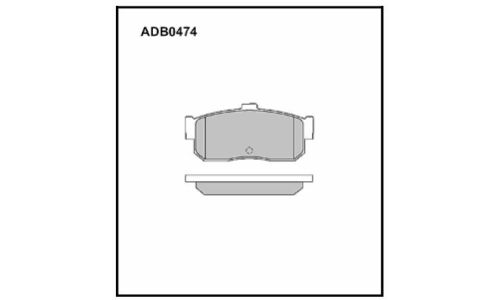 Колодки тормозные дисковые Allied Nippon, задние, комплект на ось (4 шт), арт. ADB0474