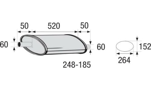 Глушитель выхлопных газов Bosal, средний, арт. 248-185