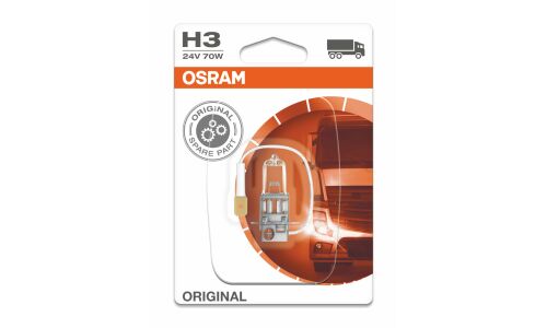 Лампа галогенная Osram Original Line H3 (PK22s, T12), 24В, 70Вт, 3200К, 1 шт, арт. 64156-01B