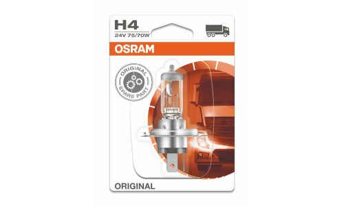 Лампа галогенная Osram Original Line H4 (P43t, T16), 24В, 75/70Вт, 3200К, 1 шт, арт. 64196-01B