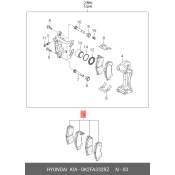 Колодки тормозные дисковые Hyundai/KIA, передние, комплект на ось (4 шт), арт. 0K2FA-33-28Z