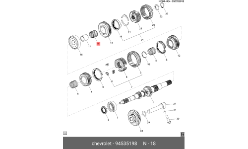 Подшипник дифференциала GM, арт. 94535198