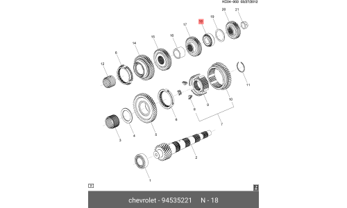 Подшипник ступицы колеса GM, арт. 94535221