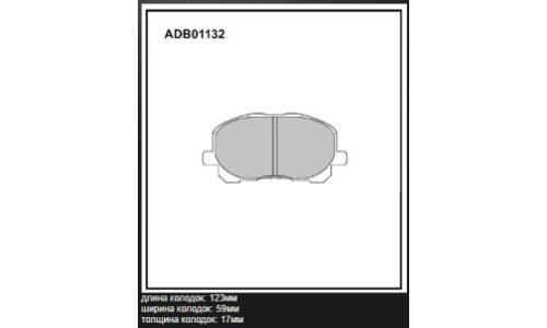 Колодки тормозные дисковые Allied Nippon, передние, комплект на ось (4 шт), арт. ADB01132