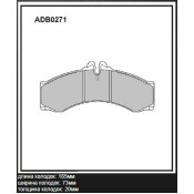Колодки тормозные дисковые Allied Nippon, передние, комплект на ось (4 шт), арт. ADB0271
