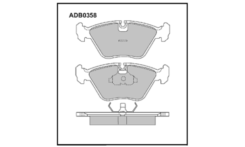 Колодки тормозные дисковые Allied Nippon, передние, комплект на ось (4 шт), арт. ADB0358