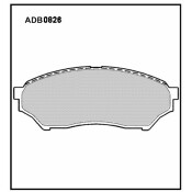 Колодки тормозные дисковые Allied Nippon, передние, комплект на ось (4 шт), арт. ADB0826