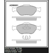 Колодки тормозные дисковые Allied Nippon, передние, комплект на ось (4 шт), арт. ADB0891