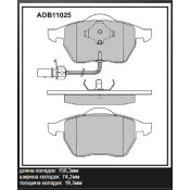 Колодки тормозные дисковые Allied Nippon, передние, комплект на ось (4 шт), арт. ADB11025