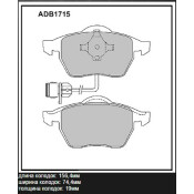 Колодки тормозные дисковые Allied Nippon, передние, комплект на ось (4 шт), арт. ADB1715