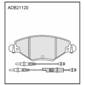 Колодки тормозные дисковые Allied Nippon, передние, комплект на ось (4 шт), арт. ADB21120