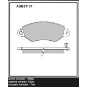 Колодки тормозные дисковые Allied Nippon, передние, комплект на ось (4 шт), арт. ADB31107